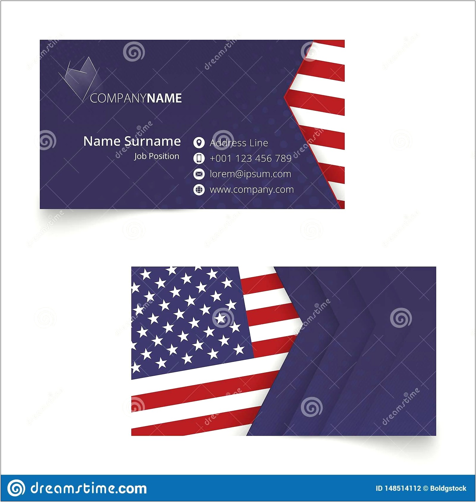 Free Business Card Template With American Flag