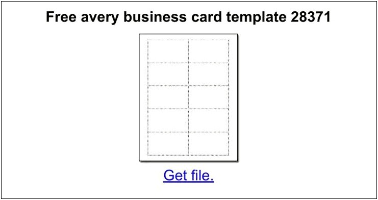 Free Business Card Templates From Avery