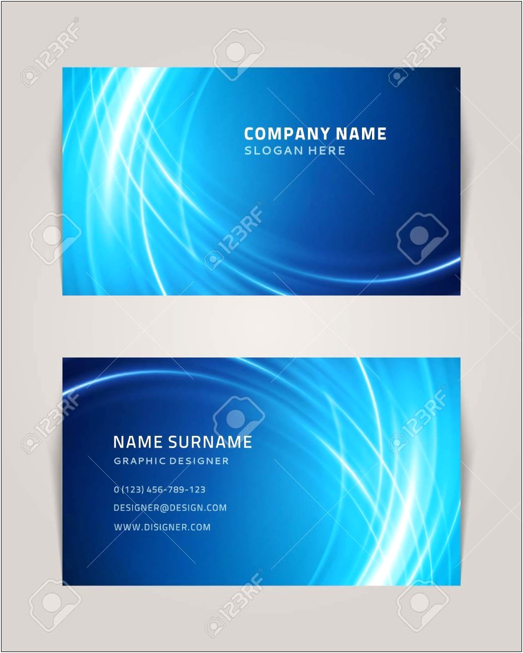 Free Business Card Wave Design Templates
