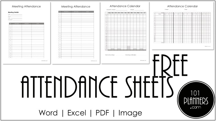 Free Business Meeting Attendance Sheet Template