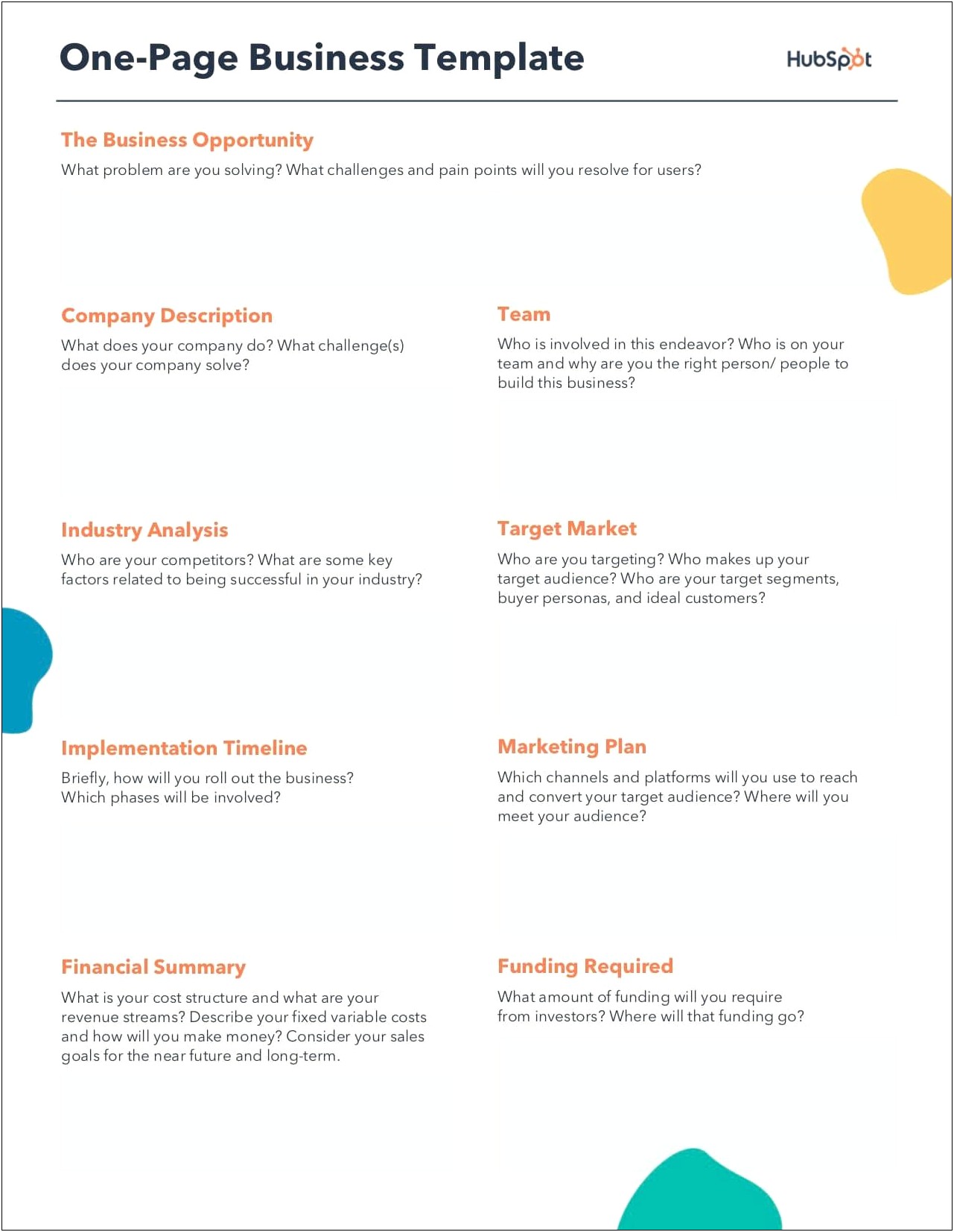 Free Business Plan Template For Ipad