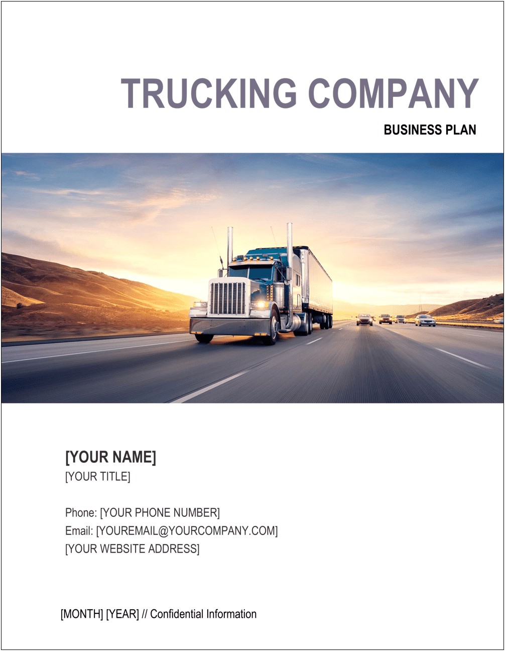 Free Business Plan Template For Transport Company