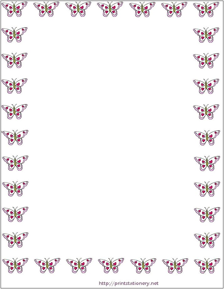 Free Butterfly Border For Word 2013 Template