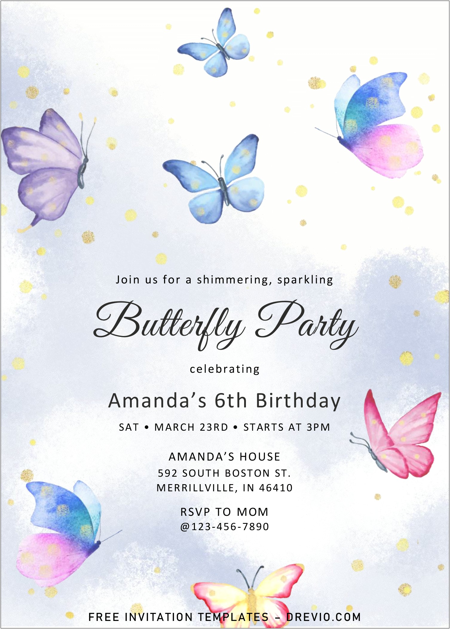 Free Butterfly Save The Date Templates
