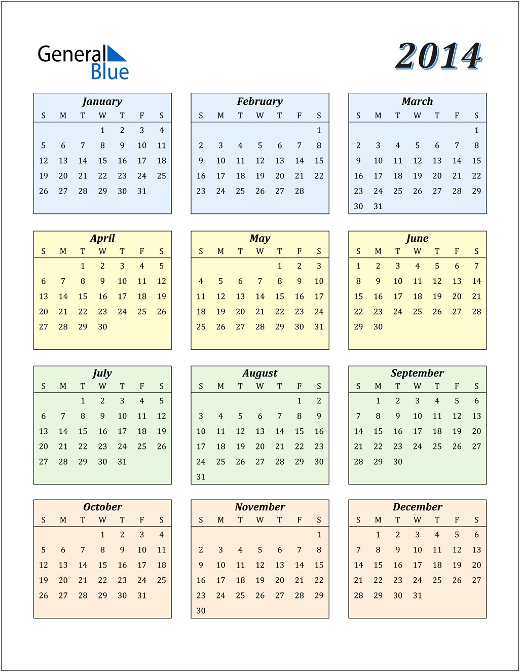 Free Calendar Template 2014 With Australian Holidays