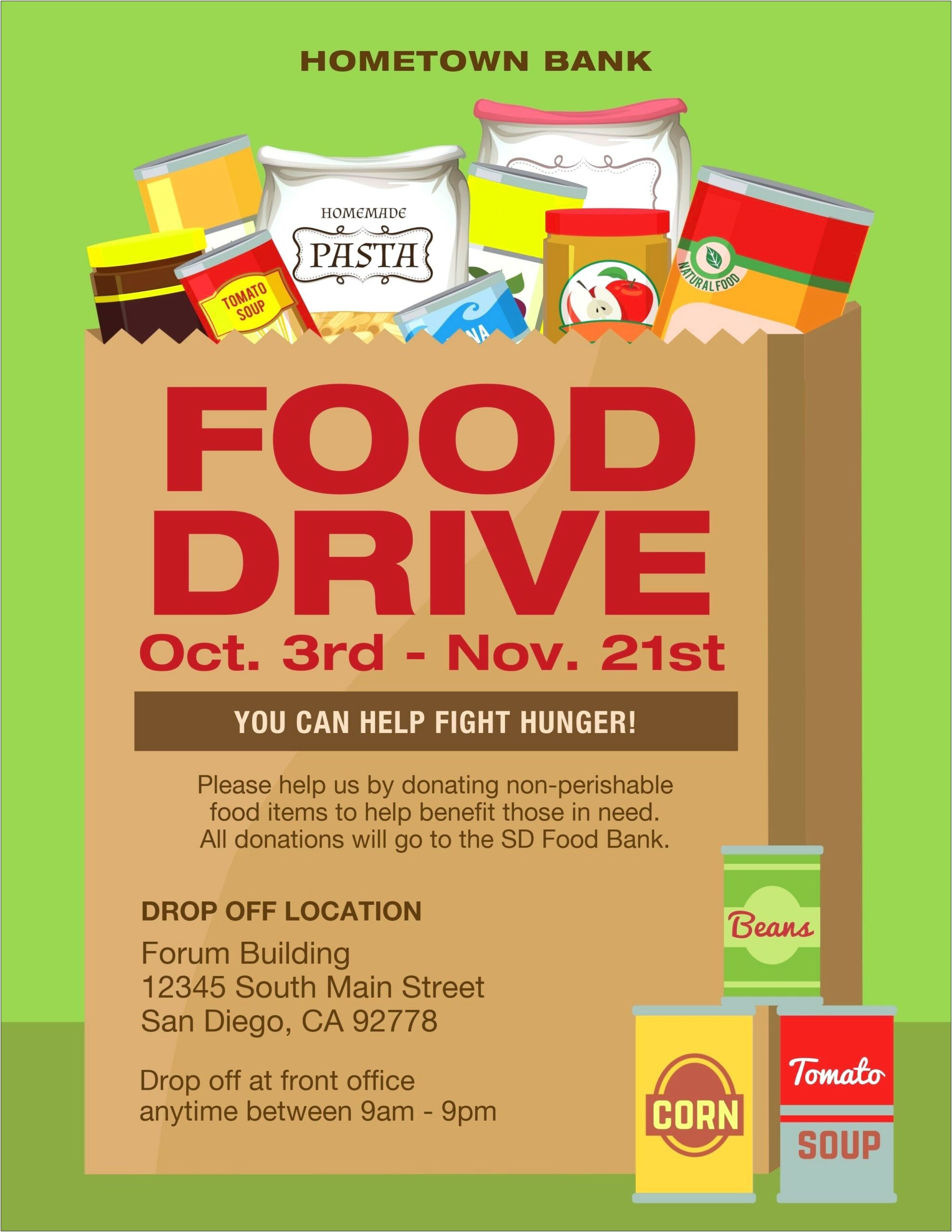 Free Can Food Drive Flyer Template