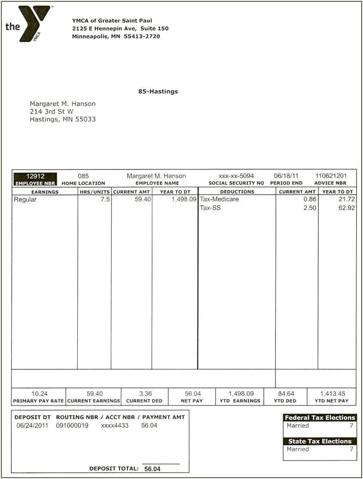 Free Canadian Pay Stub Template Excel