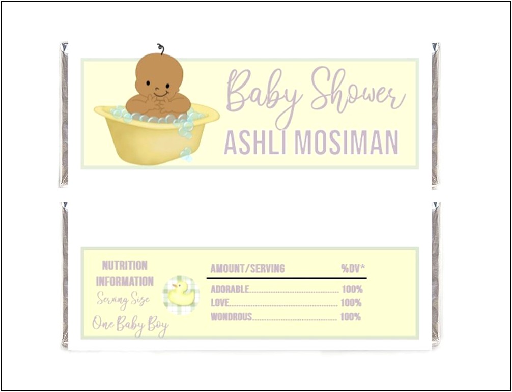 Free Candy Bar Wrapper Template Baby Shower