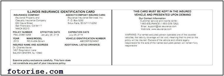 Free Car Insurance Card Template Vector
