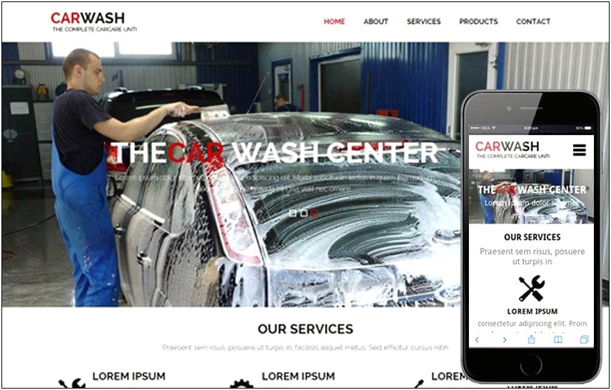 Free Car Wash Template And Web Page
