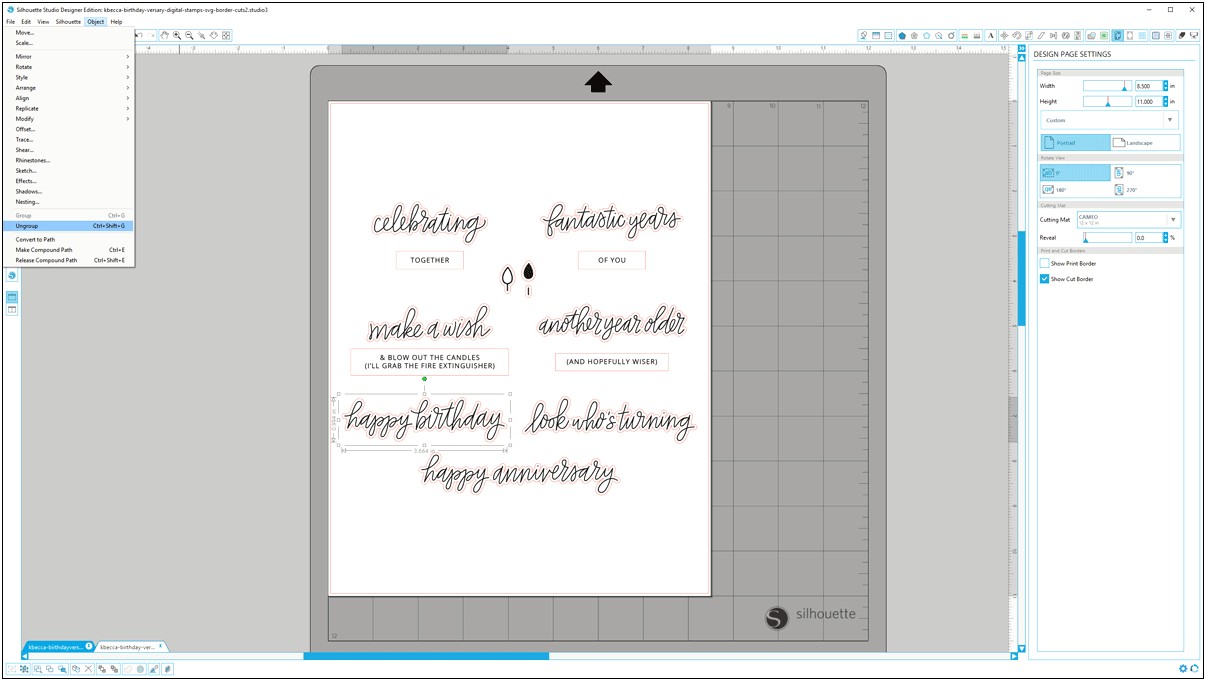 Free Card Templates For Silhouette Cameo