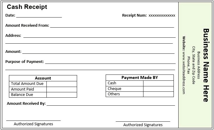 Free Cash Receipt Template For Microsoft Word