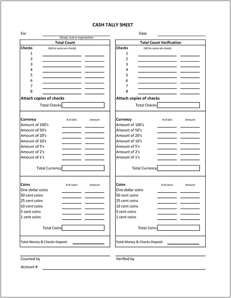 Free Cash Register Balance Sheet Template