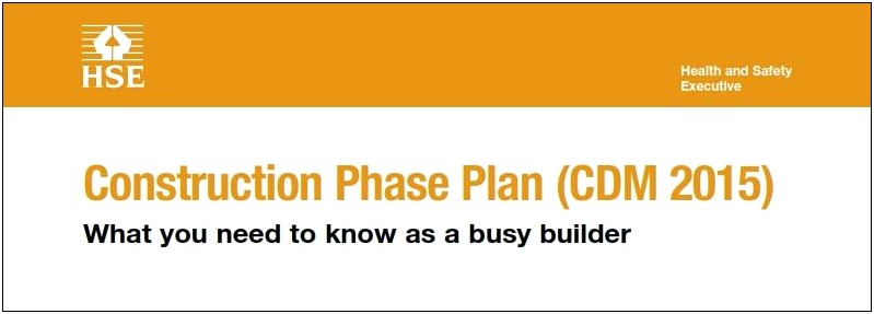 Free Cdm Construction Phase Plan Template