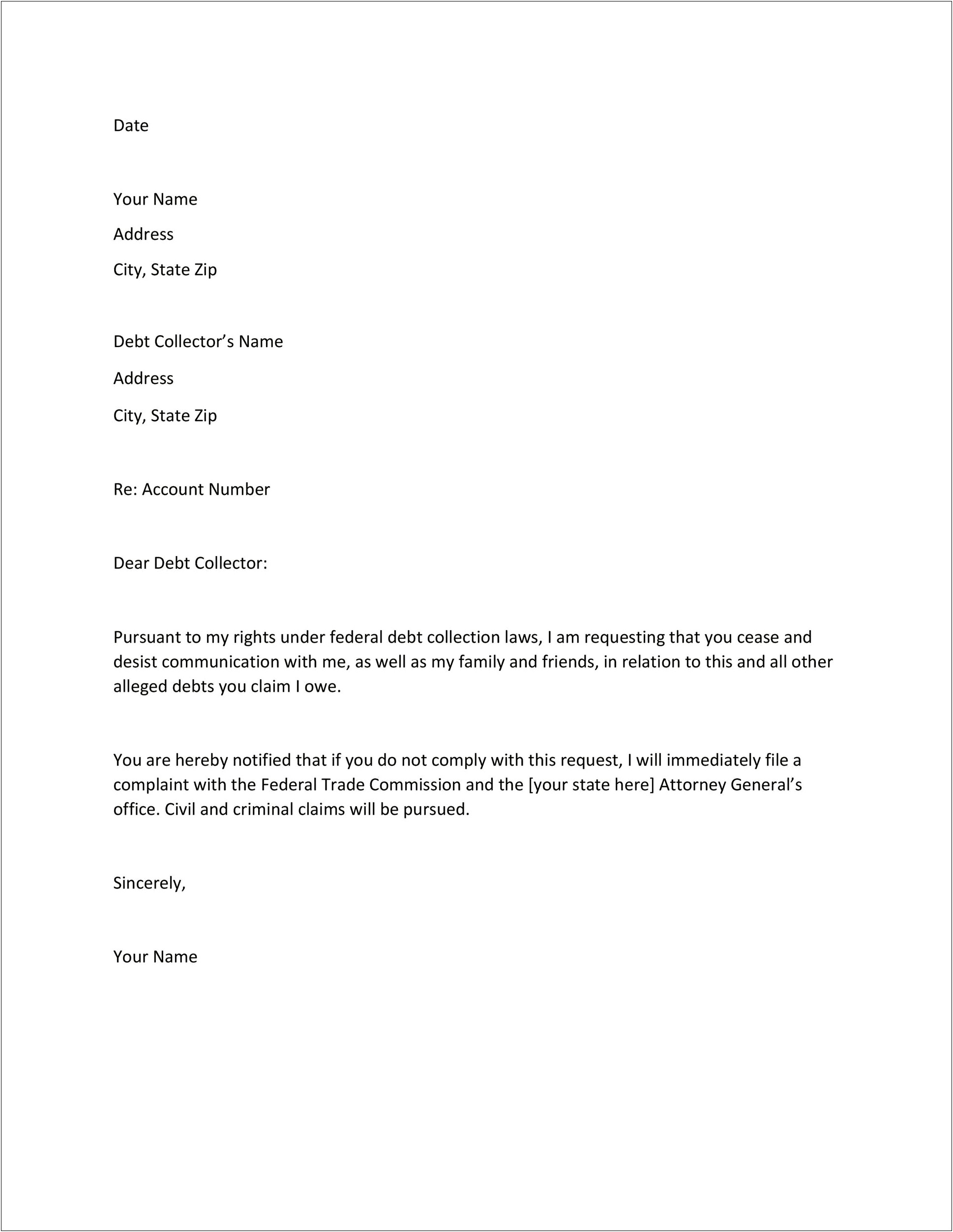 Free Cease And Desist Letter Template For Harassment