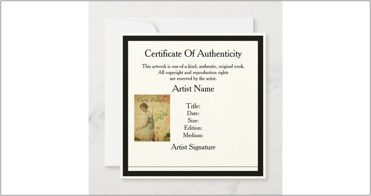Free Certificate Of Authenticity Autograph Template