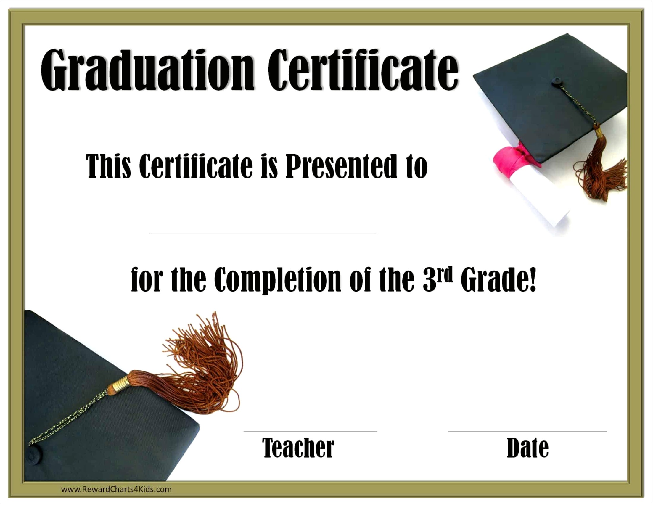 Free Certificate Templates For 3rd Grade Completion