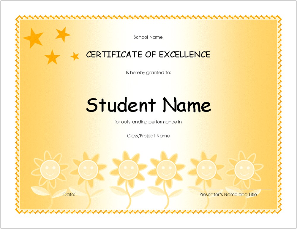 Free Certificate Templates For Elementary Students