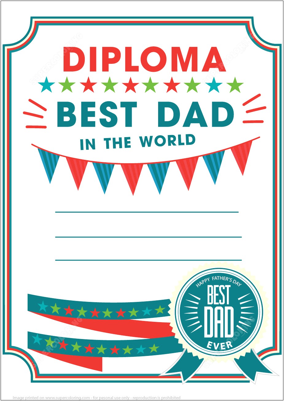 Free Certificate Templates For Father's Day