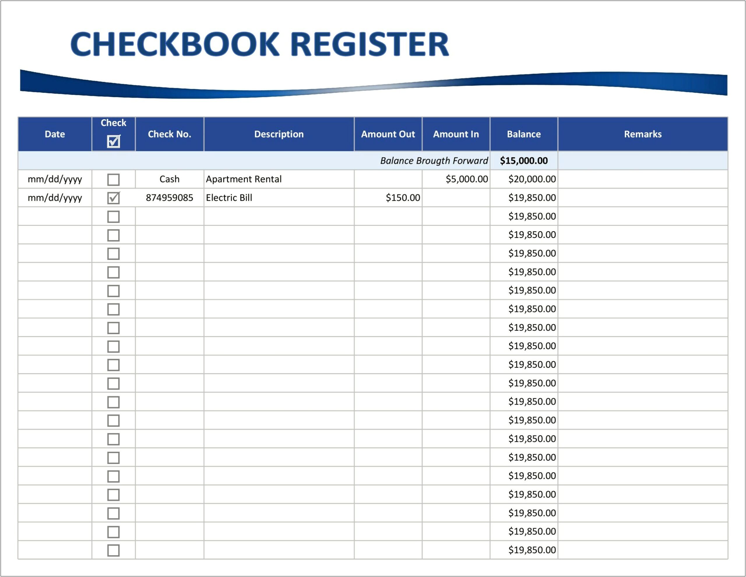 Free Checkbook Register Template For Mac