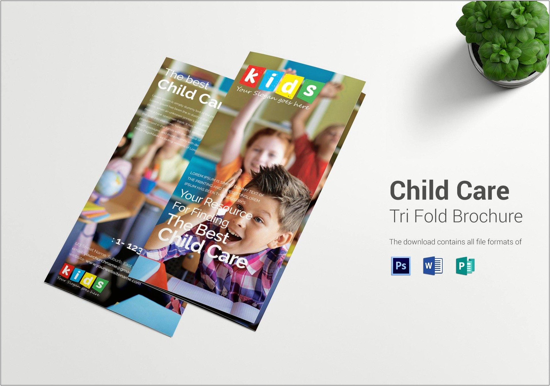 Free Child Care Center Brochure Template