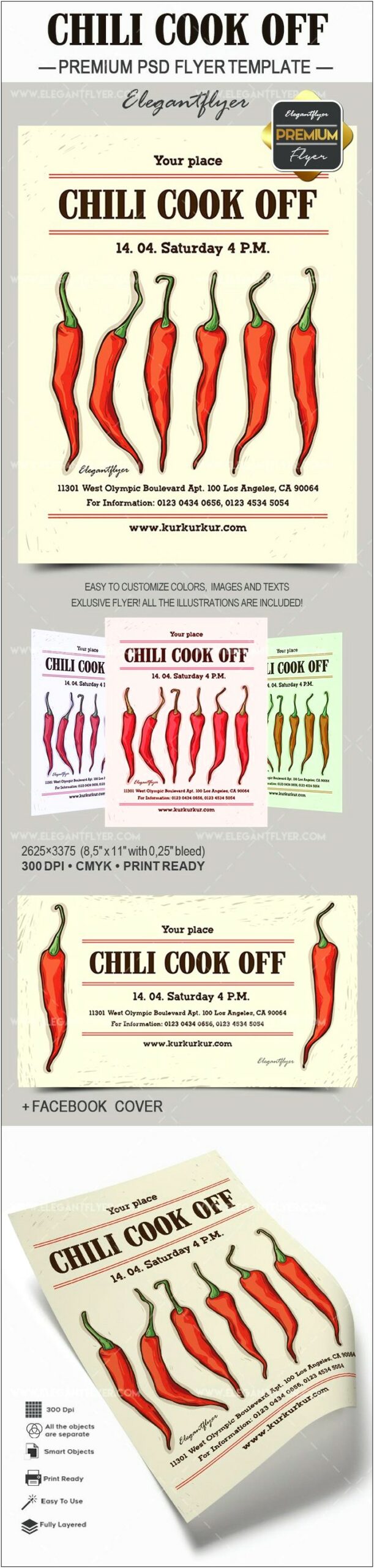Free Chili Cook Off Flyer Template Photoshop
