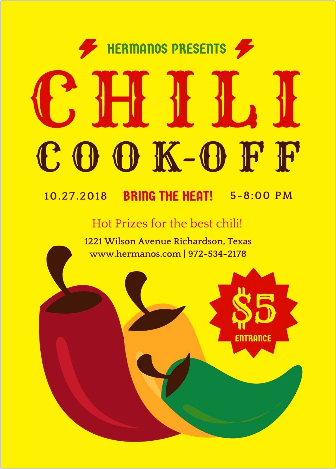 Free Chili Cook Off Flyer Template Powerpoint