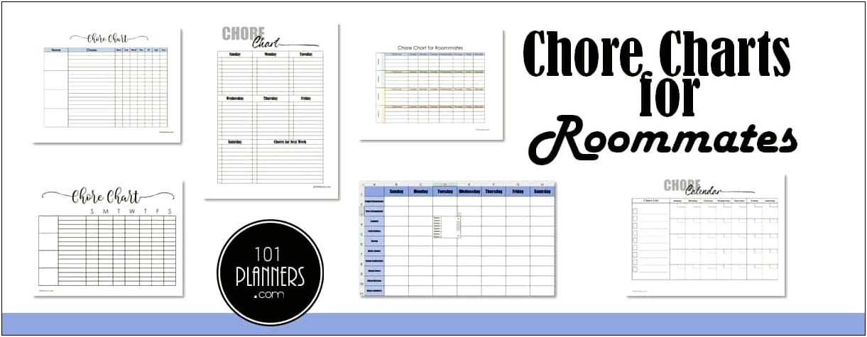 Free Chore Chart Template For Roommates