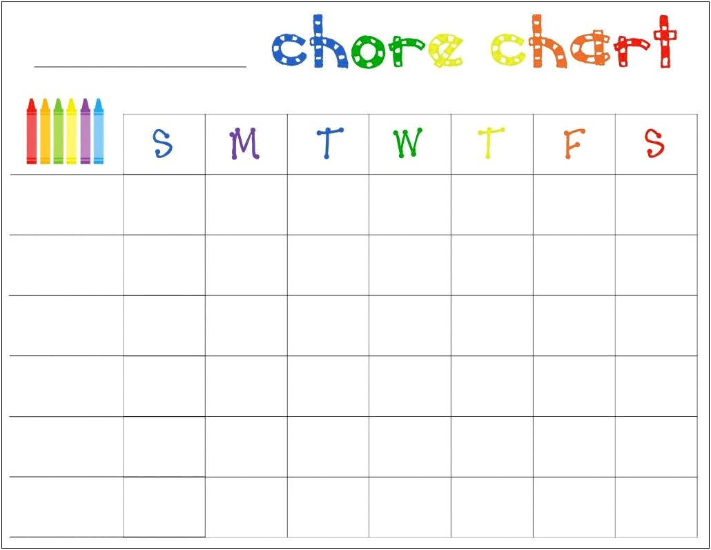Free Chore Template For Kids With Pictures