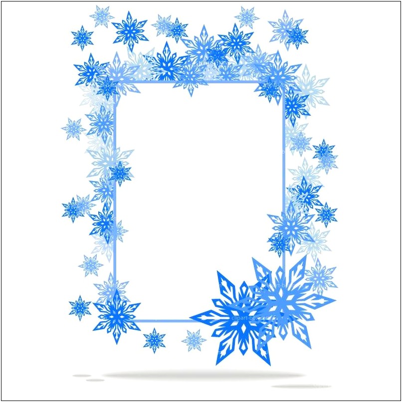 Free Christmas Border Templates Blue Snowflakes Clipart