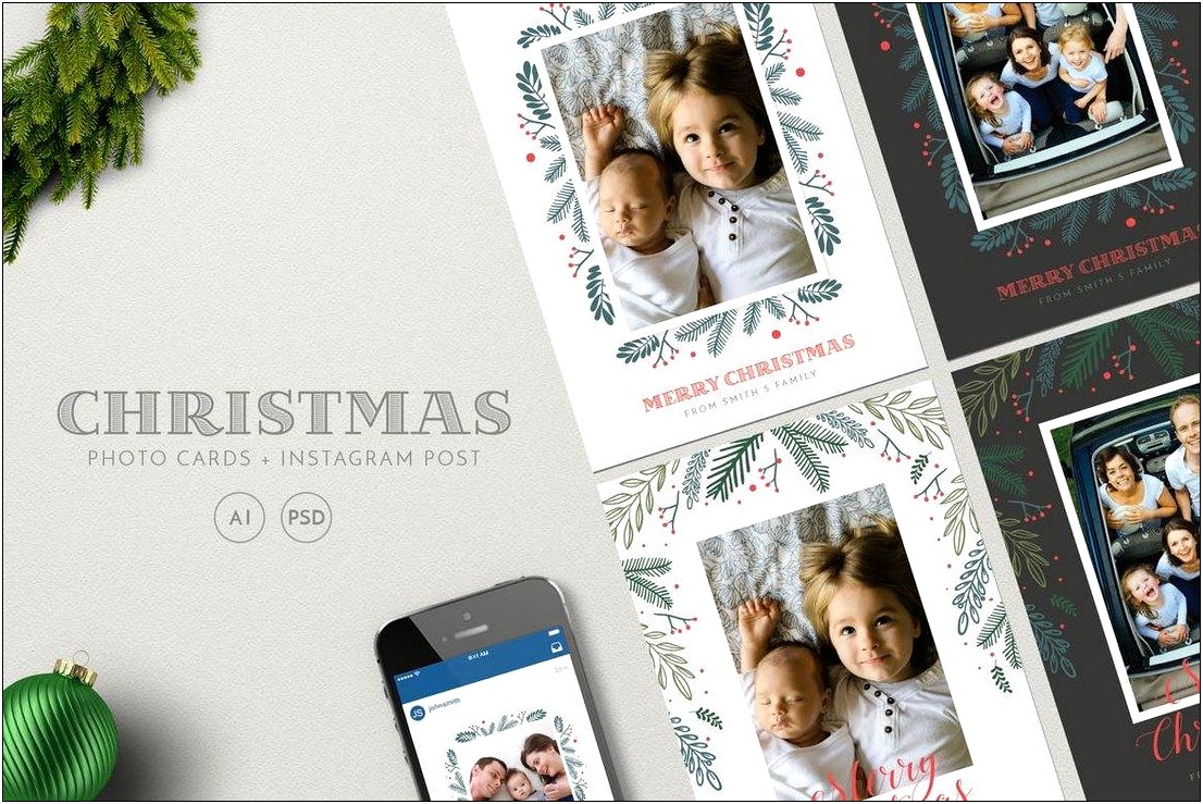 Free Christmas Card Templates For Photographers 2014