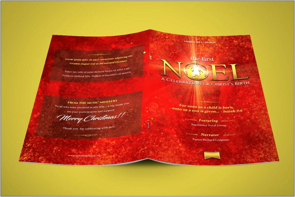 Free Christmas Concert Bulletin Inserts Template