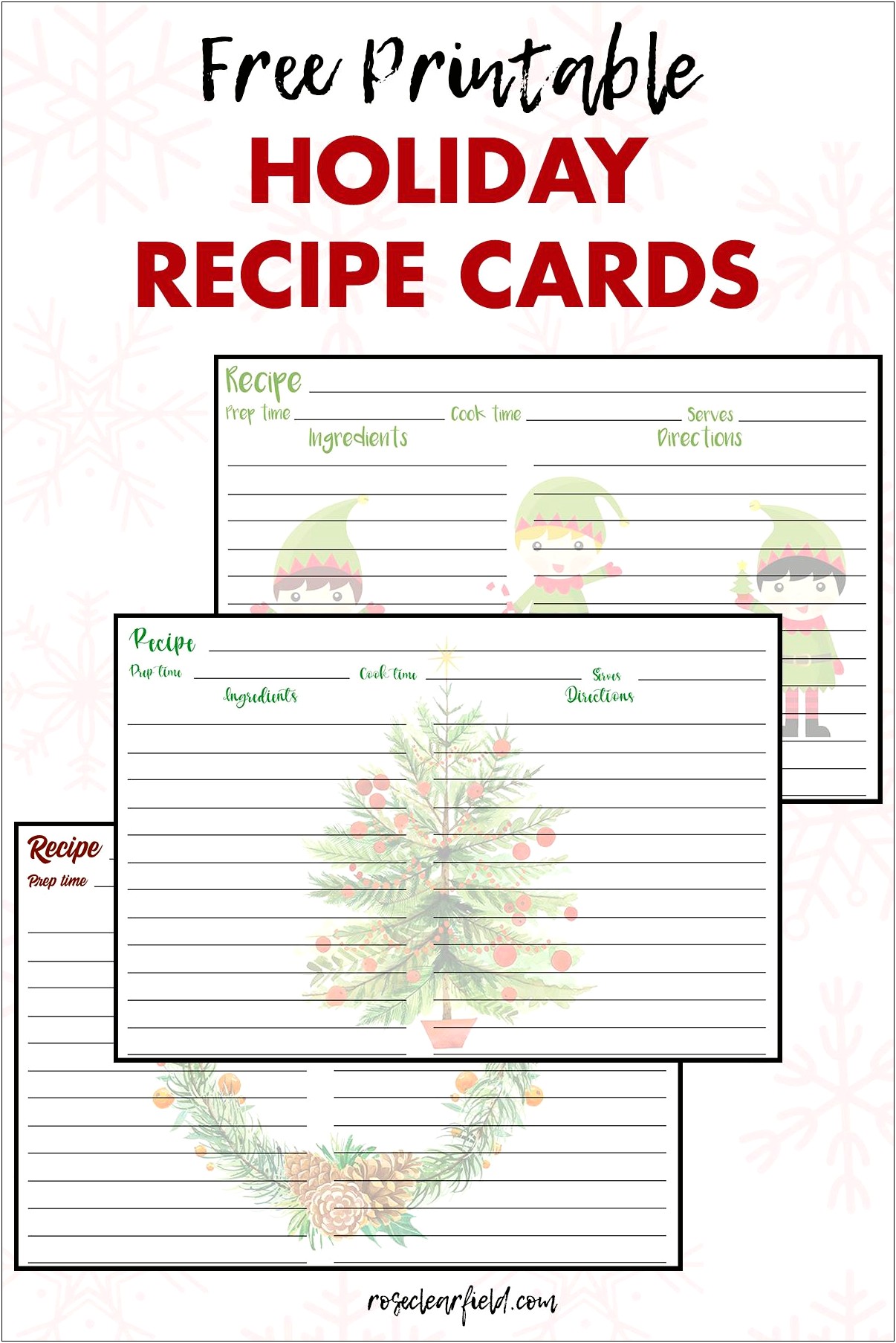 Free Christmas Cookie Recipe Card Template
