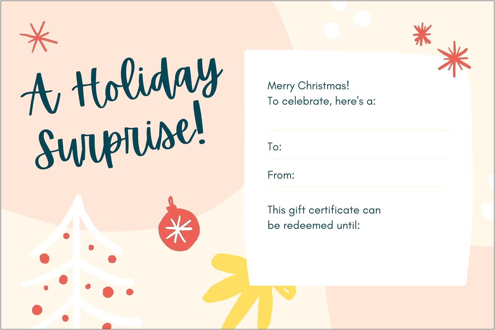 Free Christmas Gift Card Templates For Word