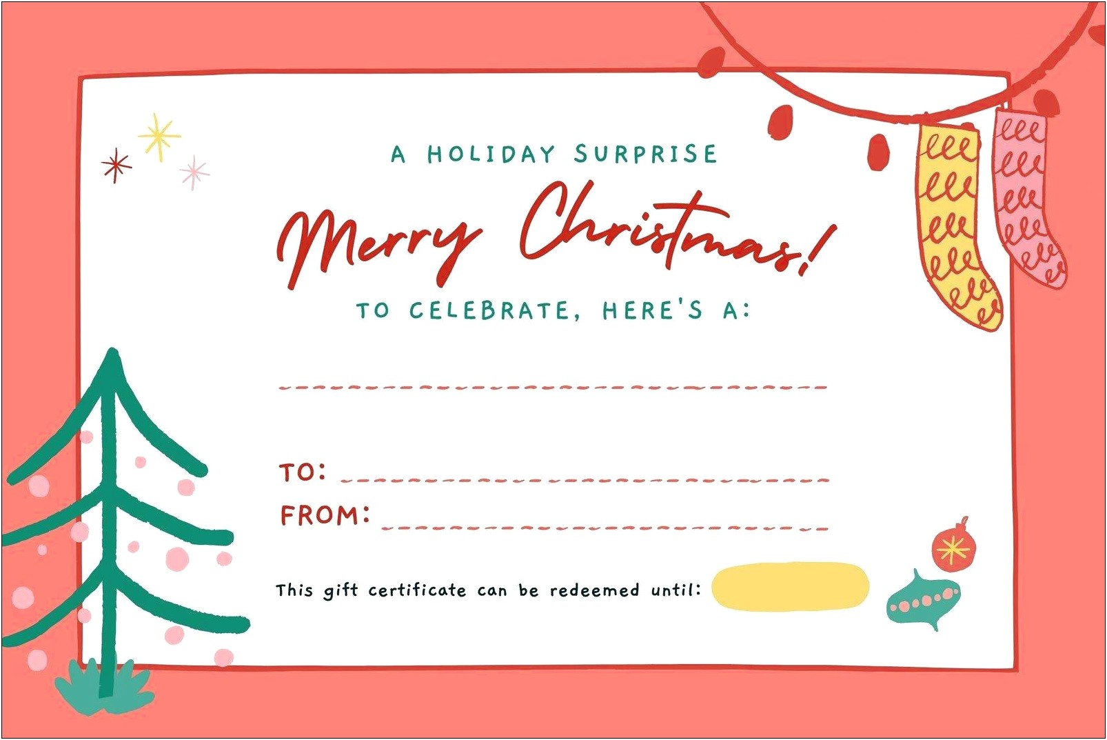 Free Christmas Gift Certificate Template Mac