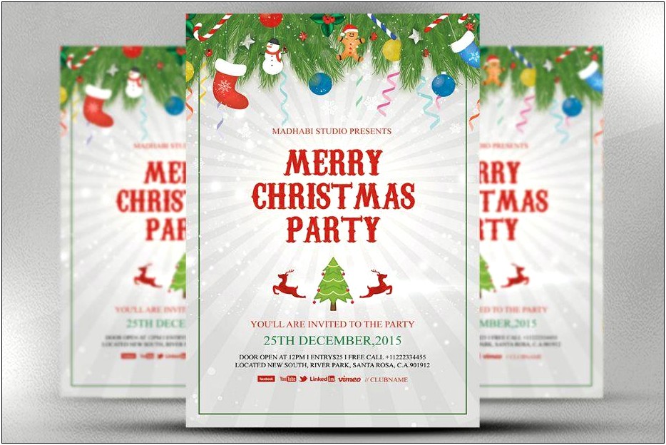 Free Christmas Invitation Templates Word A4