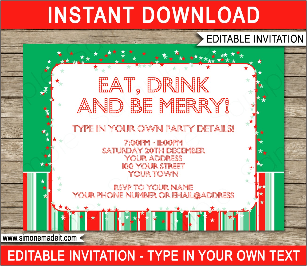 Free Christmas Invitations Templates To Print