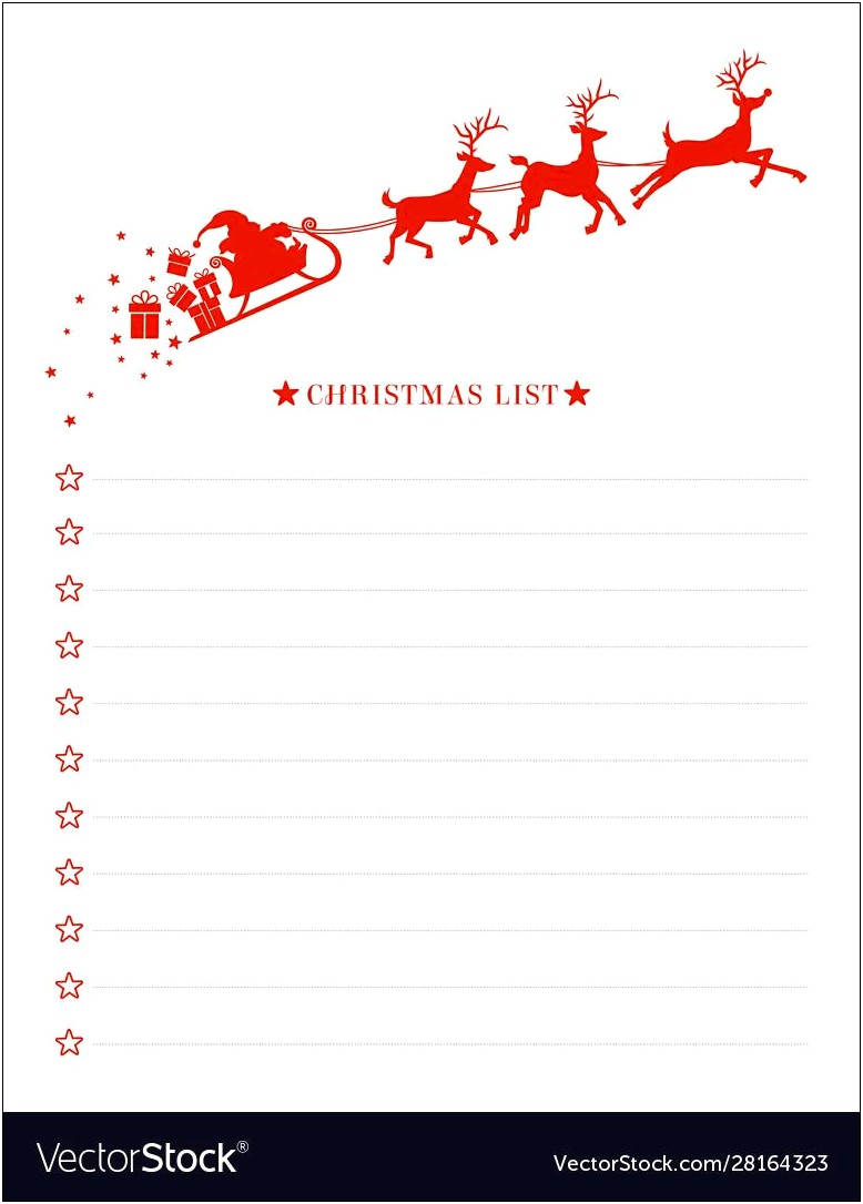 Free Christmas List To Santa Template