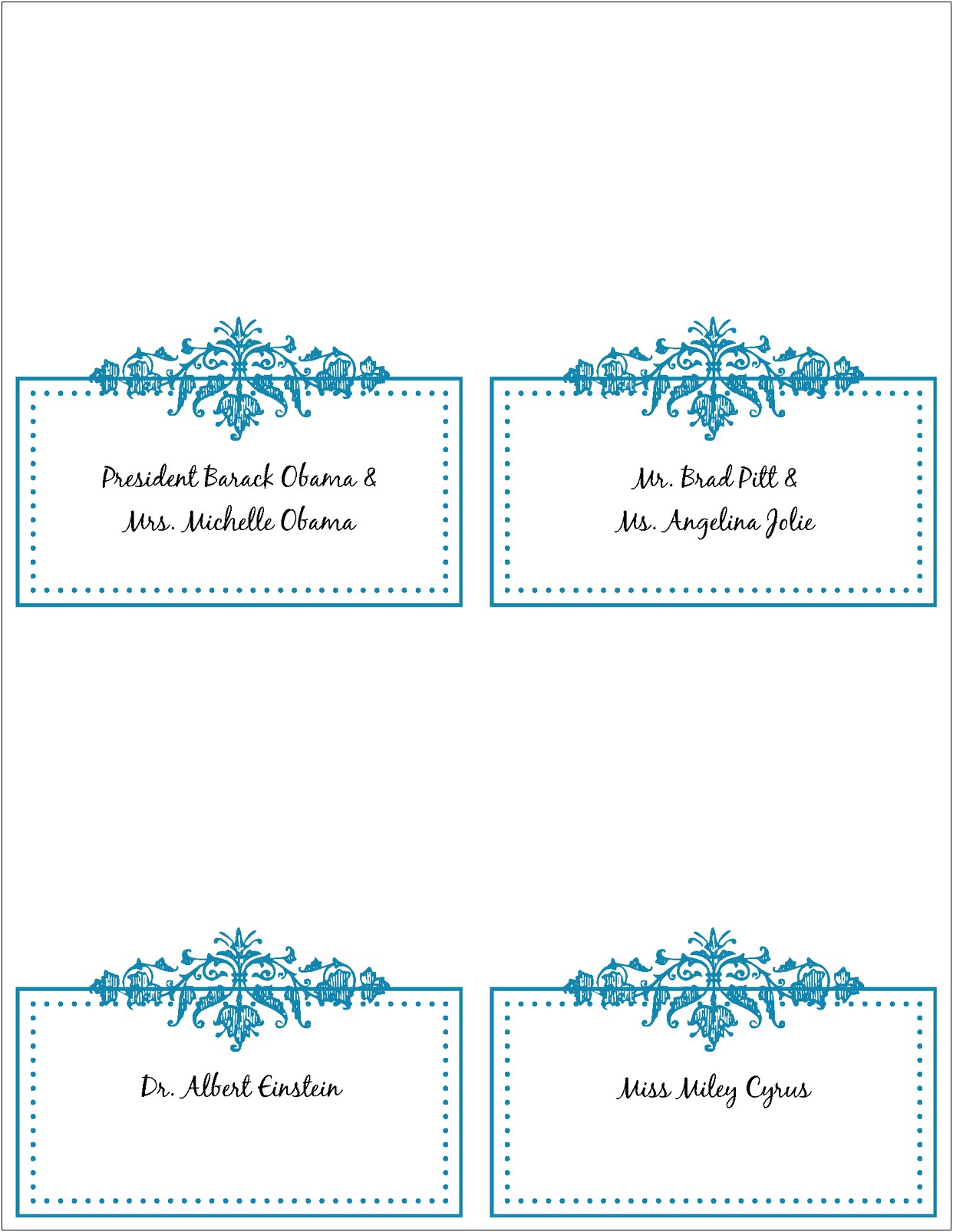 Free Christmas Place Card Templates For Word