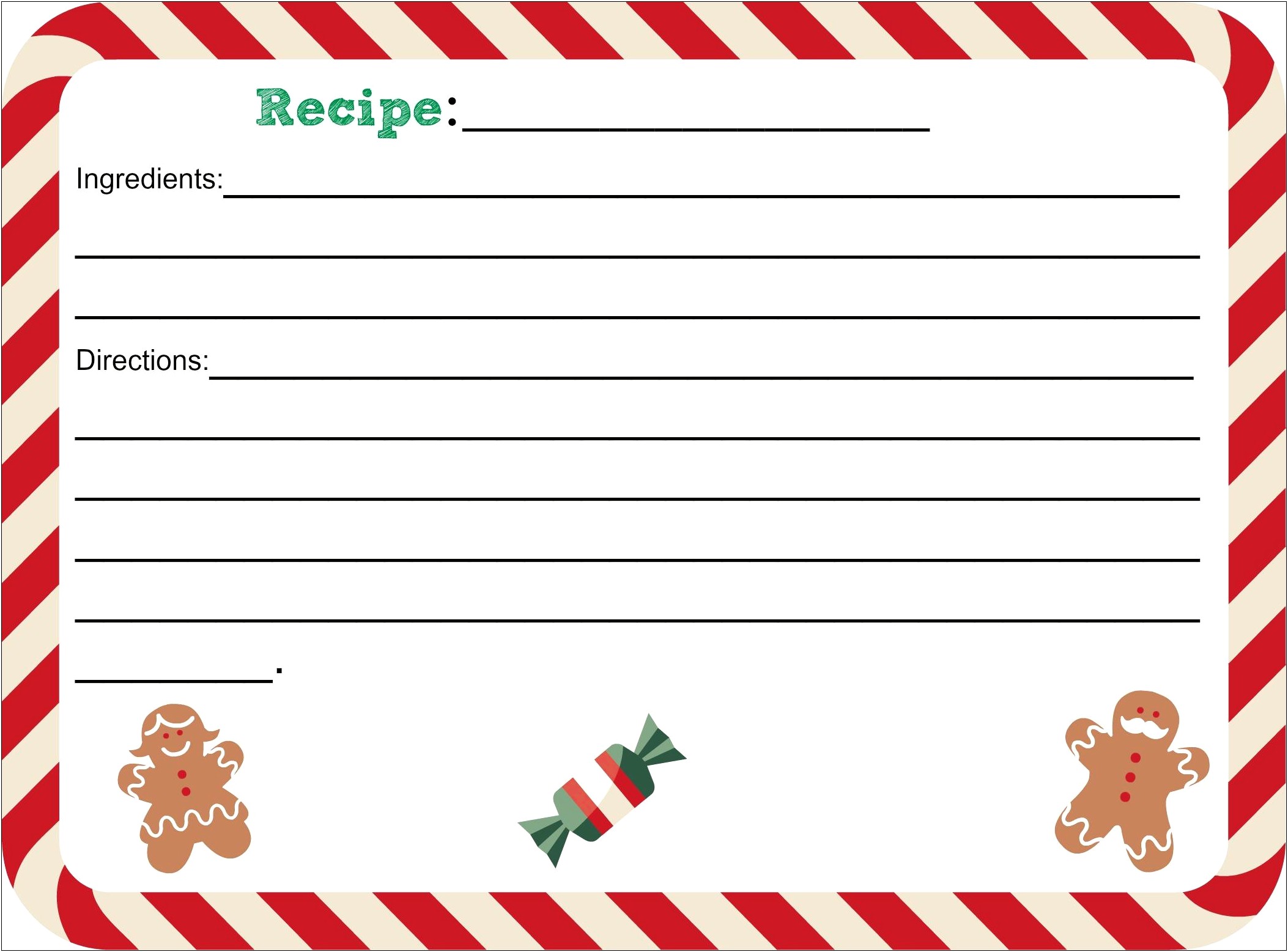 Free Christmas Recipe Card Template For Word