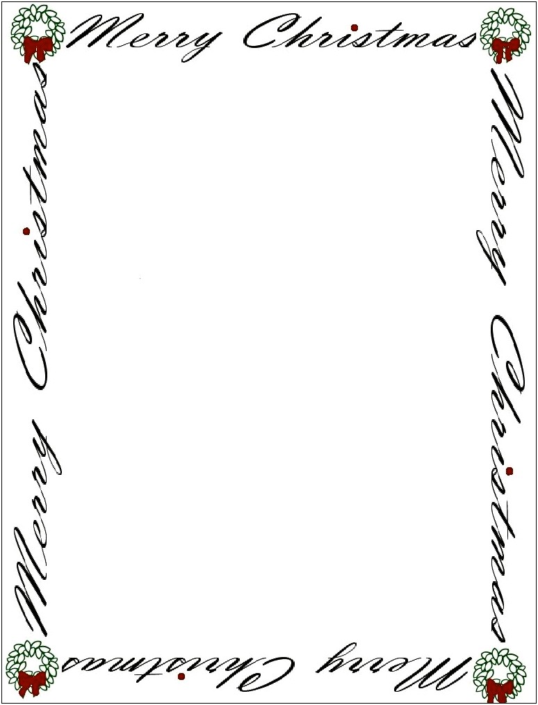 Free Christmas Stationery Templates Black And White