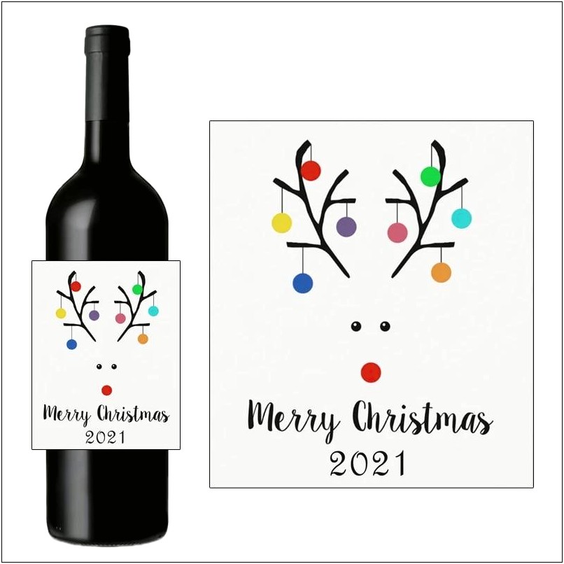 Free Christmas Wine Bottle Label Template