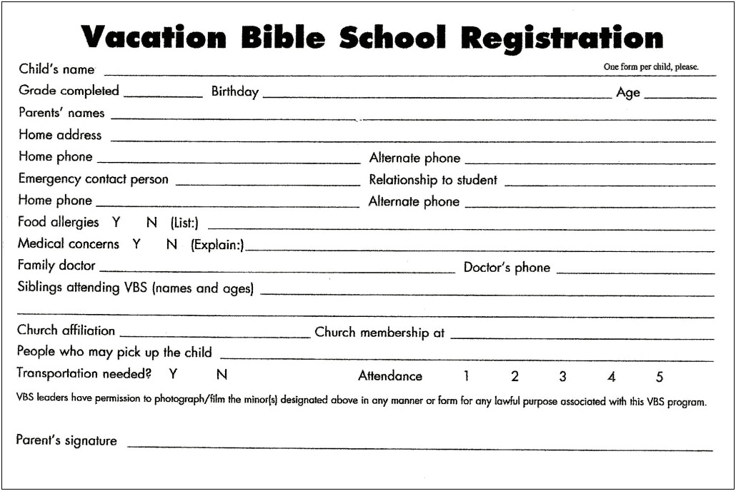 Free Church Nursery Sign In Sheet Template