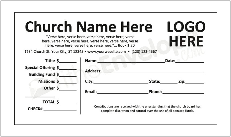 Free Church Offering Envelopes Customizable Templates