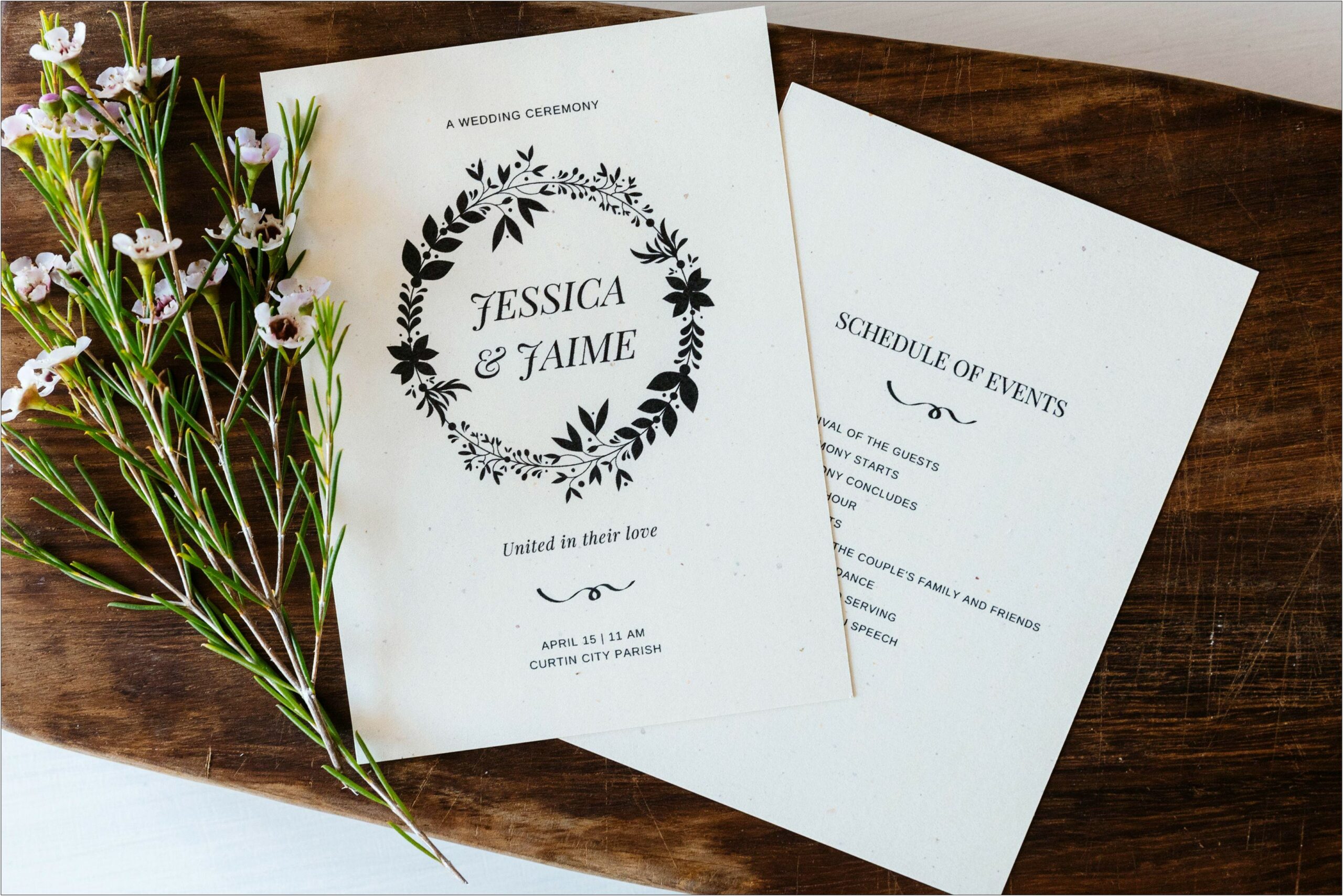 Free Church Wedding Order Of Service Template