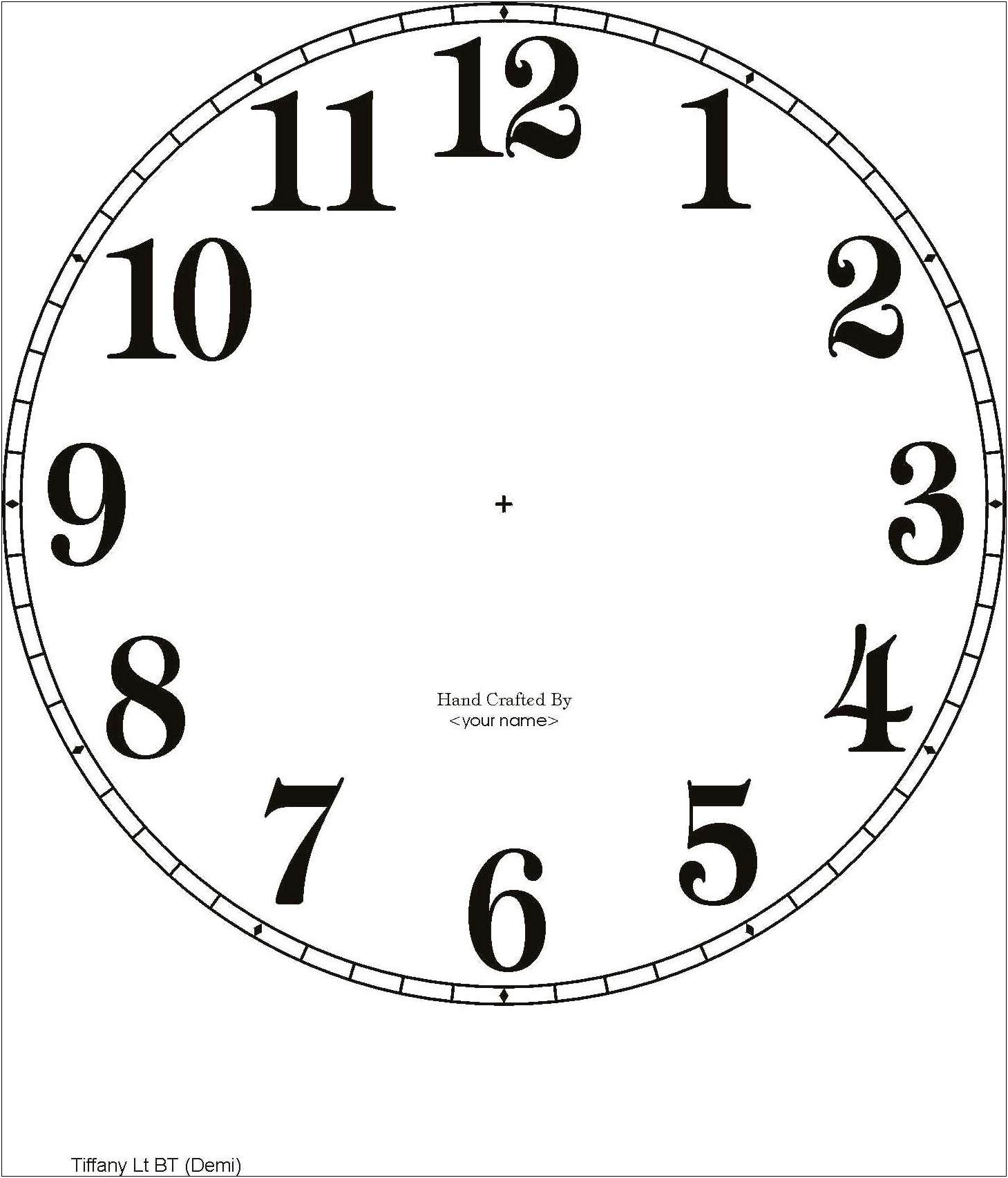 Free Clock Face Template 1st Grade