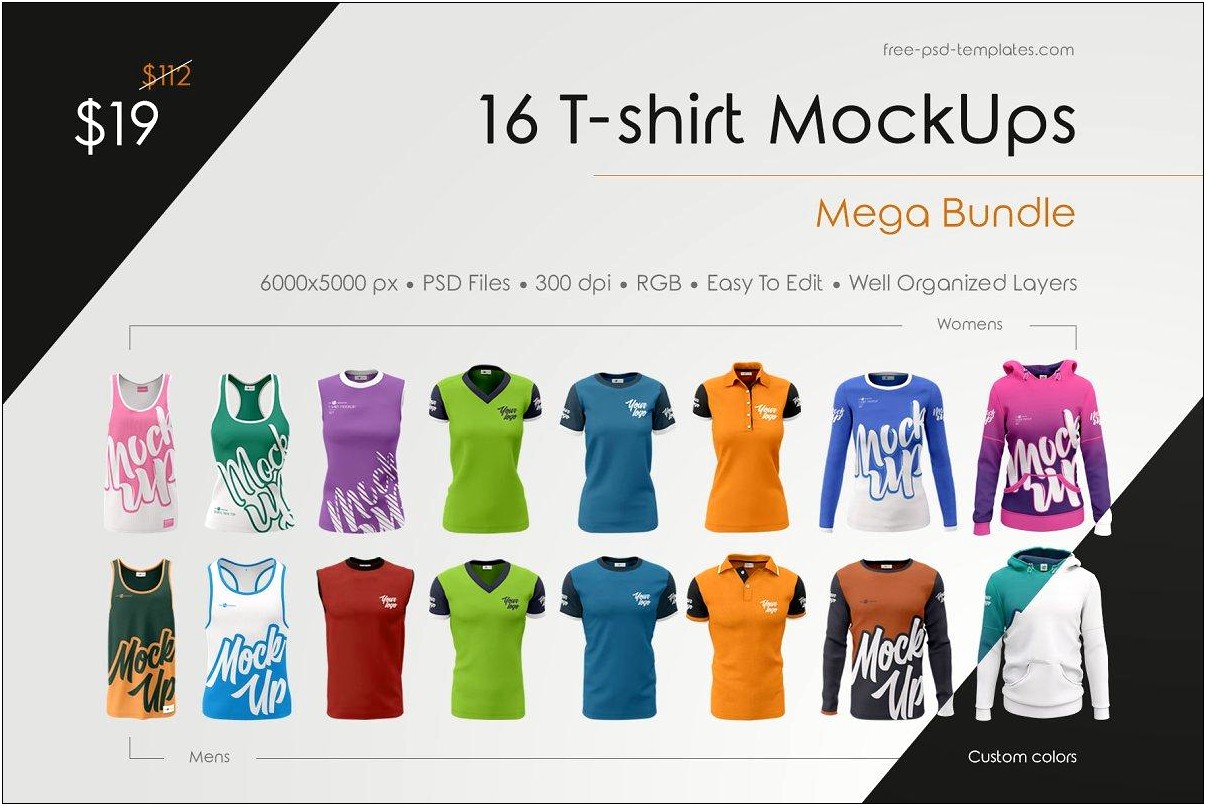 Free Clothing Apparel Templates Vector For Photoshop