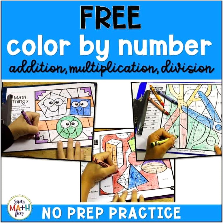 Free Color By Number Templates Multiplication