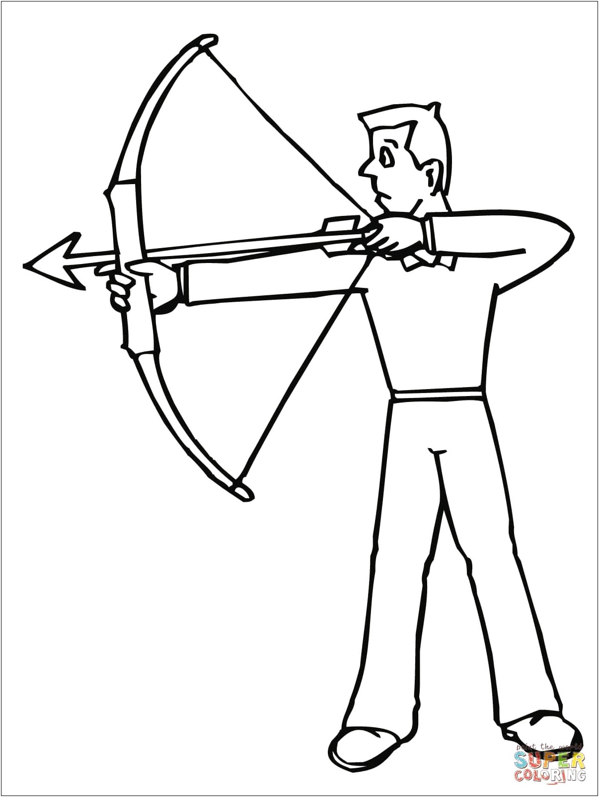 Free Coloring Bow And Arrow Templates