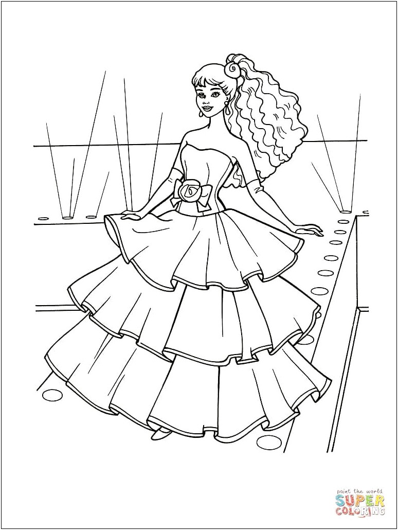 Free Coloring Pages Fashion Design Templates